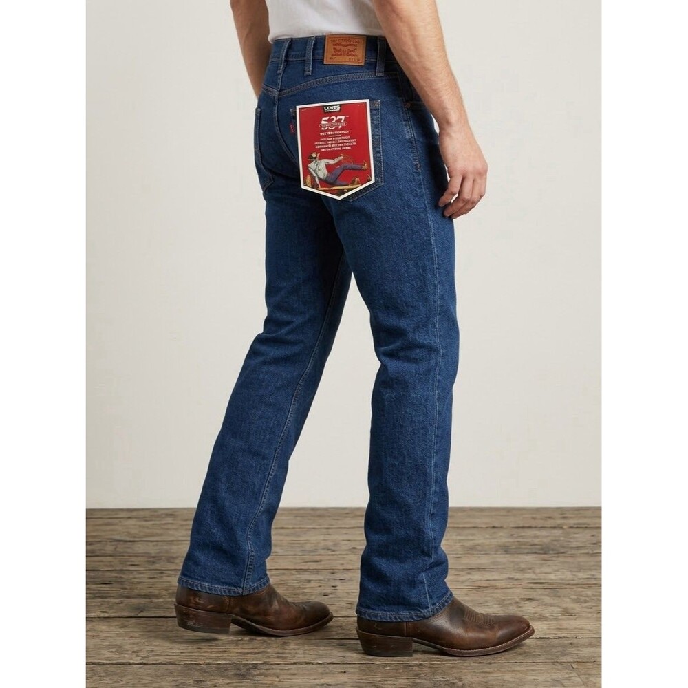 NWT Levis 557 Western Straight Jeans Mens 32x36 Medium Wash Cowboy Bootcut